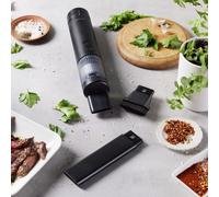 Aspirabriciole cordless Zwilling Xtend con base di ricarica e accessori.