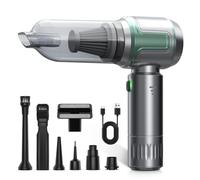 Aspirabriciole Senza Fili, 16000Pa Ricaricabile Aspirapolvere Auto con Potente Aspirazione, 3 Velocità Mini Aspirapolvere Portatile Senza Fili per Auto, Casa, Ufficio, Aspira Peli Cane, Verde