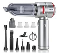 Aspirabriciole senza fili, 20000PA mini aspirapolvere senza fili a 3 Velocità 4 HEPA Filtro Ricaricabile Aspirapolvere aspirapolvere portatile Ricaricabile per Auto Casa Ufficio (ross- argenteo)