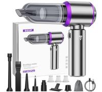 Aspirabriciole senza fili, 20000PA mini aspirapolvere senza fili a 3 Velocità 4 HEPA Filtro Ricaricabile Aspirapolvere aspirapolvere portatile Ricaricabile per Auto Casa Ufficio (argento-viola)