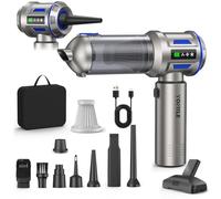 Aspirabriciole Senza Fili, 27000PA 4 in 1 Aspirapolvere per Auto Portatile,Aspiratore e Soffiatore con Motore Brushless Mini Aspirabriciole Senza Fili Potente per Auto Casa Ufficio Peli (27KPA)