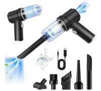 Aspirabriciole Senza Fili,3 in 1 9000PA Aspirapolvere Portatile Mini ,USB Auto Aspirapolvere Alta Potenza Aspirazione, con Filtraggio HEPA,Pulizia per Capelli, Auto, Casa, Ufficio, Cucina -Nero