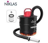 Aspiracenere 1000W Bidone 18 Lt. NIKLAS x Stufa Camino Barbecue x cenere Fredda