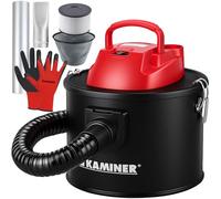 Aspiracenere/Aspirapolvere 10 L Senza Sacco con Soffiante - 800 W, 16 kPa, Filtro HEPA + filtro tessuto, Serbatoio acciaio, tubo alluminio, doppia bocchetta - per camini, stufe a pellet