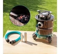 Aspirapolvere per cenere e pellet Cecotec Conga Ash 5000 - Potenza 1200W - Capacità 20L - Aspirazione 18kPa - Ruote e maniglia - Serbatoio in acciaio inox - Bocchetta da 38mm - Nero e blu