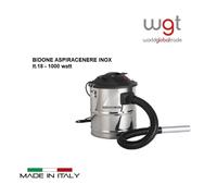 Aspiracenere LAPILLO in ACCIAIO INOX litri 18 Watt 1000 completo d accessori