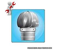 ASPIRAFUMO INOX PESANT Ø 14CM FUMAIOLO CAPPELLO GIREVOLE RADIANTE BASE CIRCOLARE