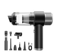 Aspirapolvere a mano, mini aspirapolvere ricaricabile tramite USB, aspiratore e soffiatore leggero per auto, casa e animali da compagnia(Ball Motor [Black Silver])