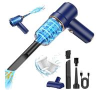 Aspirapolvere a mano senza fili, mini aspirapolvere per auto, 6000PA 2 in 1, aspirapolvere e ventola, 120 W, potente aspirapolvere a mano per auto, casa, cucina, peli di animali, uso umido e secco