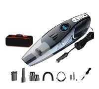 Aspirapolvere auto cablato con pompa ad aria, aspirapolvere a mano ad alta aspirazione 12000pa, gonfiatore pneumatici auto digitale con manometro, spegnimento automatico e luce LED, aspirapolvere a