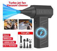 Aspirapolvere con ventola Turbo Jet, mini ventilatore ad aria 140000 giri/min, spolverino elettrico, velocità del vento 52 m/s Motore brushless Handhel