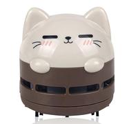 Aspirapolvere da tavolo mini a forma di cartone animato, Portatile USB Polvere Briciola Spazzino per raccogliere le briciole, Piccoli oggetti sulla scrivania, sul tavolo o sulla tastiera(Marrone)