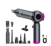 Aspirapolvere e soffiatore 3 in 1 da 16000 Pa, mini aspirapolvere ricaricabile tramite USB for auto/casa/animali domestici(Gun Color)