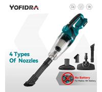 Aspirapolvere elettrico senza fili portatile Aspirapolvere senza fili per auto domestica Pulizia portatile ad alta potenza a doppio uso per perno batteria Makita Without Battery
