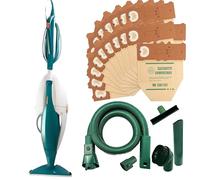 Aspirapolvere Folletto VK130 -REVISIONATA- + 2 Anni Di Sacchetti COMPATIBILI + KIT TUBI, Spazzola HD Ideale Per Tutti i Pavimenti, Cavo Estraibile 7m, Filtro HEPA, Igienizzato e Pronto all’Uso