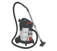 Aspirapolvere Industriale 30L 1400W/230V Inossidabile Drum Auto Inizio - Sealey