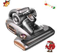 Aspirapolvere JIGOO per materasso da letto con luce UV e vibrazioni, design a doppia tazza, 700 W 15 kpa Aspirapolvere rimuove il 99,9%, display LED, con sistema di diffusione dell'aroma, collettore d