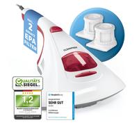 CLEANmaxx aspirapolvere antiacaro + 2 filtri EPA | luce UV-C | aspirapolvere manuale per materassi, pulitore antiacaro per materassi per soggetti allergici