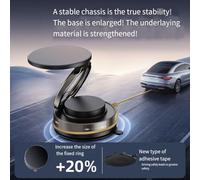 Aspirapolvere per avere una forte ventosa per telefono da auto, compatibile con Galaxy Abs, materiale nero/bianco, magneti N52, girevole a 360°, supporto pieghevole per smartphone (nero)