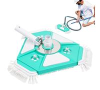 Aspirapolvere per piscina, impermeabile, ponderato, triangolare, ruotabile a 360 gradi, con 3 spazzole laterali per piscine, testa aspirante per piscine