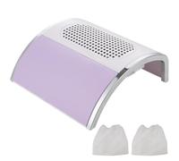 Aspirapolvere per unghie viola con 2 ventole, sistema di aspirazione da tavolo, doppia tasca antipolvere, dispositivo professionale per manicure personale e salone