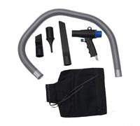 Aspirapolvere pneumatico 6KPA con funzione soffiatore d'aria, include 3 teste adattatore, tubo di aspirazione e sacchetto, adatto per la pulizia di polvere, trucioli di metallo, trucioli di legno
