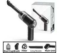 Aspirapolvere Portatile per Auto e Casa Ricarica USB Wireless 32x12x5,7cm