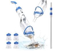 Aspirapolvere portatile per piscine fuori terra e interrate, Consciot Cordless ricaricabile Pool Cleaner con asta telescopica fino a 88", aspirazione 1110 GPH, durata 60 minuti, testa trasparente e 4