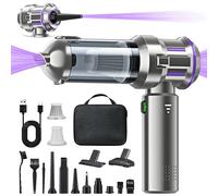 Aspirapolvere Portatile Senza Fili 4-in-1, 25000PA, 220000 U/min, 3 Velocità, per Auto, Computer, Cucina, Divano, Ufficio, con Batteria Ricaricabile agli Ioni di Litio, Spruzzo Compresso Elettrico, LE