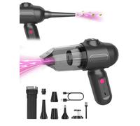 Aspirapolvere Portatile Senza Fili, 8kPa Aspirabriciole Potente Con Fili, 4 in 1 Mini Aspirapolvere Auto Senza Fili, 4000mAh USB-C Ricaricabile Aspirapolvere Piccolo per Ufficio, Pulizia Cas,Nero