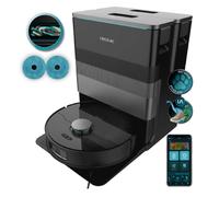 Cecotec Robot Aspirapolvere e Lavapavimenti con IA e Base Autovuotante Conga X70. Motore Aspirazione 15000Pa, Base 4 in 1, Tecnologia Laser, Mop Rotanti, Spazzola Laterale, App e Bluetooth