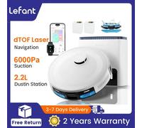 Aspirapolvere robot Lefant M2L Plus con stazione automatica della polvere, navigazione laser con aspirazione 6000Pa con mappatura ideale per peli di animali domestici