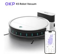 Aspirapolvere robot OKP K5, WiFi/App, programmabile, sistema di filtraggio efficiente, ricarica automatica, perfetto per pavimenti duri, Ha animali OKP K5-EU