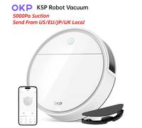 Aspirapolvere robot OKP K5P, 5000 Pa, 180 minuti, WiFi/App, design sottile, ricarica automatica, perfetto per pavimenti duri, peli di animali domestici, tappeti OKP K5P-EU
