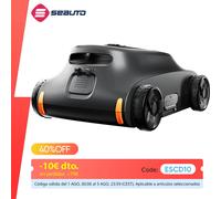 Aspirapolvere robotico per piscina Grennix SAT 10 180 minuti con corsa fino a 2000 piedi quadrati, doppio motore brushless da 180 W, per piscine fuori terra Frosted Black