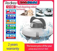 Aspirapolvere robotico per piscina Redkey S100 senza fili per piscine di grandi dimensioni Pulitore per piscina impermeabile IPX8 da 130 minuti Redkey S100