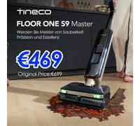 Aspirapolvere a umido e a secco Tineco Floor ONE S9 Master, lavapavimenti StreakFree, tecnologia ThermoBlast, lavaggio con acqua calda