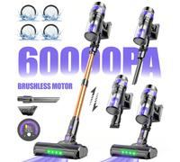Aspirapolvere V2, motore senza spazzole da 500W, aspirazione potente da 60KPa, batteria ricaricabile da 8*2200mAh, filtro HEPA lavabile*4, contenitore polvere da 1,3L, aspirapolvere leggero per peli d