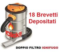 Aspiracenere Ignifugo Pulizia con un Click 800 watt Fire&Box 2Click W8020