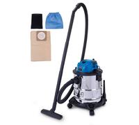 Aspiratore aspirapolvere aspiraliquidi bidone inox 1200w 20l Scheppach nts20