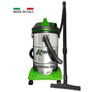 ASPIRATORE ASPIRAPOLVERE ASPIRALIQUIDI BIDONE INOX ASPIRIX 30Lt 1200W RIBIMEX