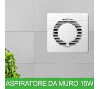 ASPIRATORE DA MURO MODELLO: APB110-1-238 SILENZIOSO SEMPLICE DA INSTALLARE 15 W