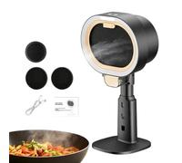 Aspiratore Da Tavolo Portatile 2 Velocità 3600mAh Ricaricabile con Luce | Ventilatore Estrattore da Banco per Casa, Appartamento, Dormitorio, Camper, Grigliata Indoor, Fonduta, Tavolo Famiglia