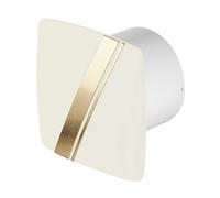 Aspiratore di Bagno 100mm con Timer, Sensore Umidità Crema/Oro Onda Pannello