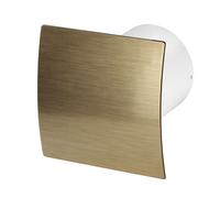Aspiratore di Bagno 100mm con Timer Sensore Umidità E Oro Spazzolato Pannello