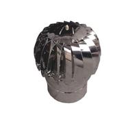 ASPIRATORE FUMI GIREVOLE A PALLA INOX 304 TESTA CAMINO EOLICO 16 CM