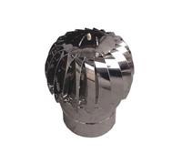 ASPIRATORE FUMI GIREVOLE A PALLA INOX 304 TESTA CAMINO EOLICO 20 CM