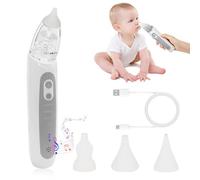 Aspiratore Nasale Bambino, Aspiratore Nasale Elettrico con Musichette, Cura Nasale Neonato per Neonati e Bambini, 3 Punte in Silicone Morbido, Design Anti-Riflusso, Articolo per Cura Nasale