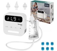 LIONELO Aspiratore Nasale Elettrico per Bambini senza Fili BabyAir Flow, 9 livelli di Aspirazione, 3 Becucci, Luce Notturna, Ricaricabile, Alta Potenza, Ricarica USB-C
