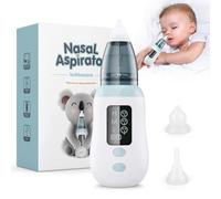 Aspiratore Nasale Elettrico, Aspiratore Nasale Neonato Ricaricabile USB con Schermo LCD e 3 Livelli di Potenza di Aspirazione 4 ugelli per succhia moccio in silicone per bambini